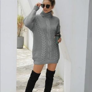 Gray sweater dress